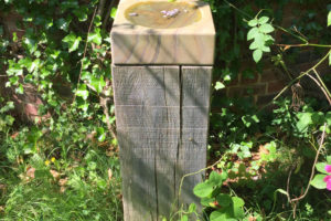 Bird Bath Post Wooden